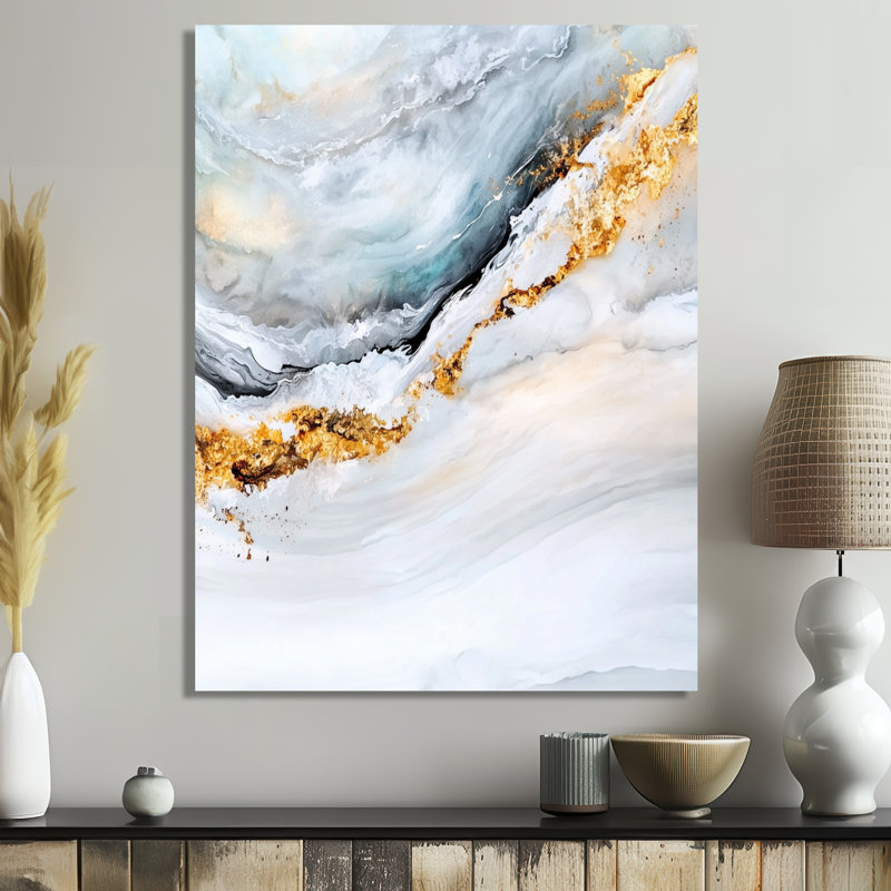 Ethereal Dance Of Marble Ink II - Abstract Metal Wall Art Decor, Marble Wall Decor Metal Print, 20" H x 12" W x 0.84" D