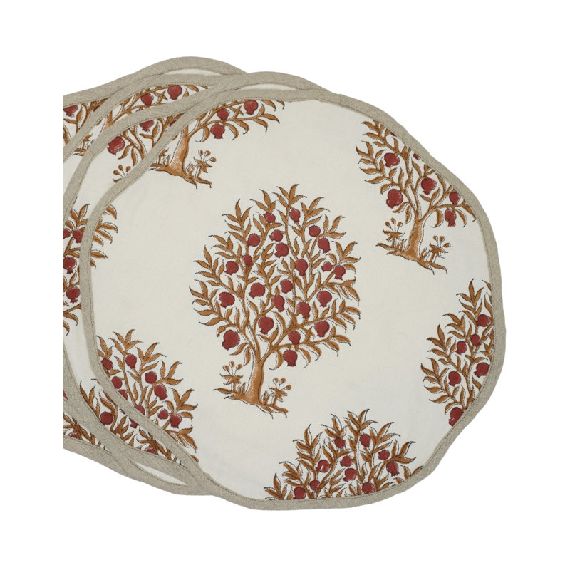 Fabdivine 15"Delicate Edge Scalloped Placemats - Anar