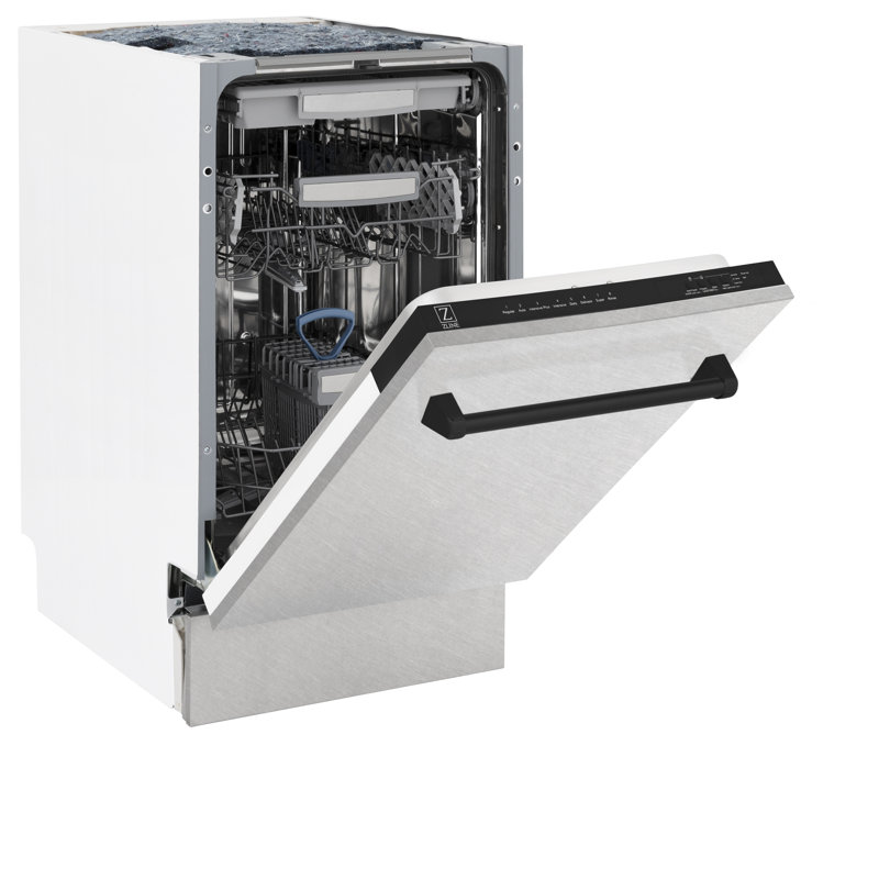 ZLINE Autograph Edition 18 in. Tallac Series 3rd Rack Top Control Built-In Dishwasher with Satin Stainless Steel Panel, 51dBa