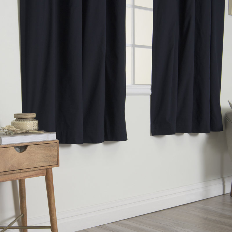 Hocking Cotton Blend Blackout Curtain Panel Pair, Navy, 52" W X 96" L