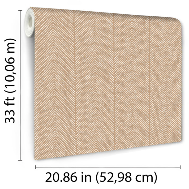 Papier peint naturel à chevrons, Taupe