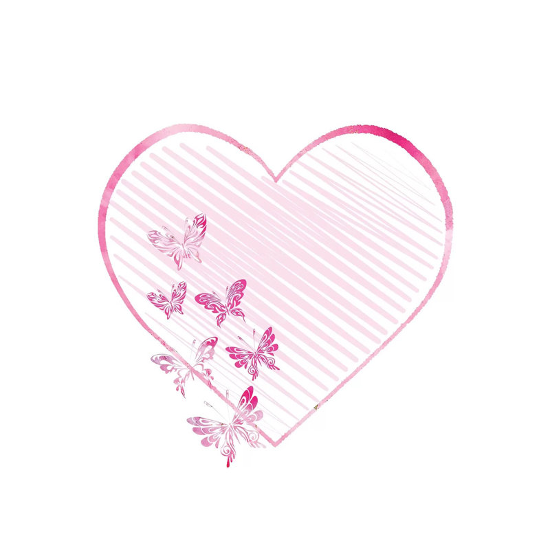 Butterfly Heart II by Ann Bailey - Wrapped Canvas Gallery-Wrapped Canvas Giclée, 66.04 cm H x 66.04 cm W x 1.91 cm D
