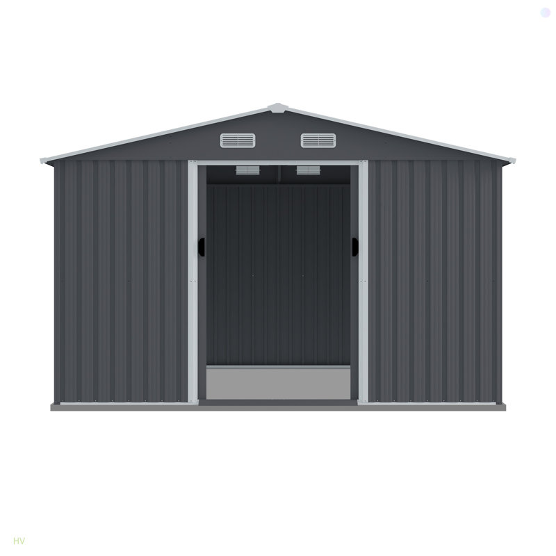 Grande remise en métal pour l'extérieur, H 76,77 po x l 117,99 po x P 95,8 po