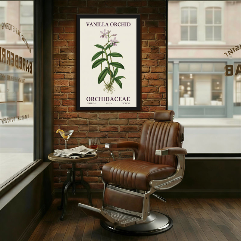 «Plants & Flowers Vanilla Orchid Plant», reproduction d'art botanique, H 36 po x l 24 po
