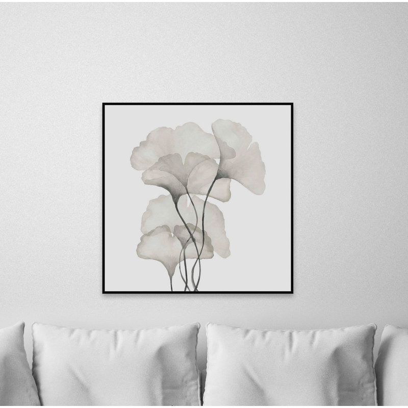 «Ginkgo Biloba Leaves», reproduction d'art graphique à cadre flottant, H 40 po x l 40 po x P 1,5 po, Cadre noir