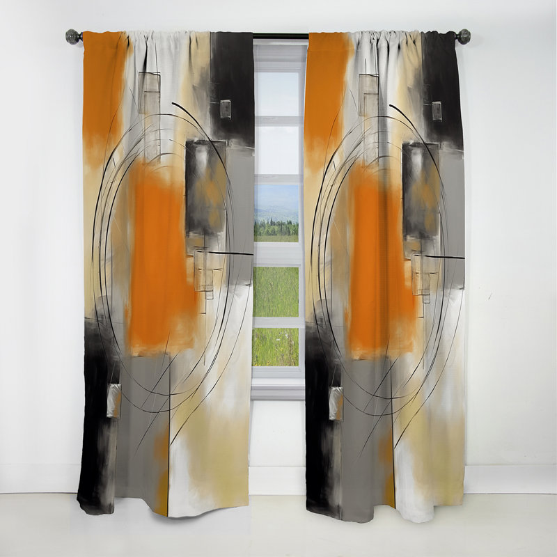 Exploring Abstracted Patterns III - Abstract Curtain - Blackout Geometric Curtain - 1 Panels, 52" W x 84" L