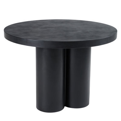 Kenneth - Modern Black Concrete Round Dining Table