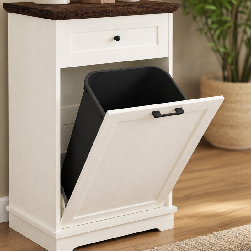 Armoire poubelle inclinable 10 gallons avec rangement à tiroirs pour le salon de cuisine