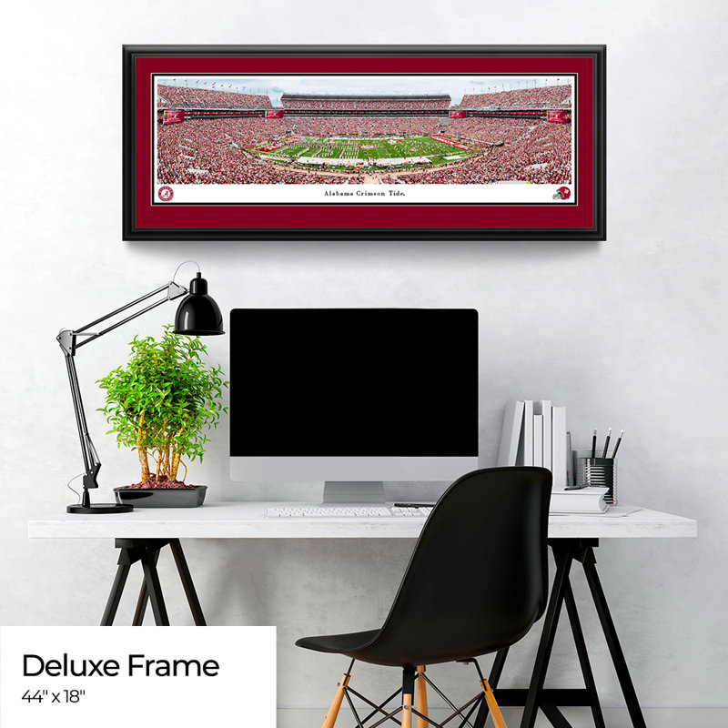 Alabama Football, impression panoramique, H 18 po x l 44 po x P 1,38 po, Cadre noir