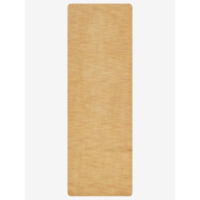 Manns Hand Knotted Loom Wool Eco-Friendly Area Rugs - Runner, Gold Color, Plain Solid Design, High Pile Thick Handmade Anti Skid Area Rugs for Living Room, Bed Room