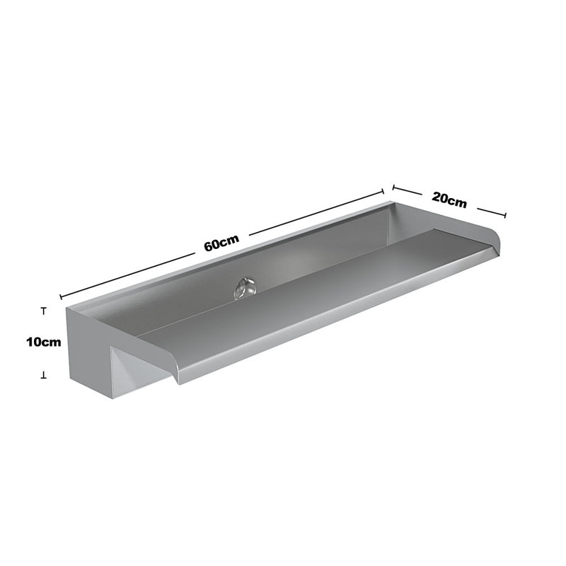 Outdoor Stainless Steel Waterfall Fountain, 10cm H x 20cm W x 20cm D