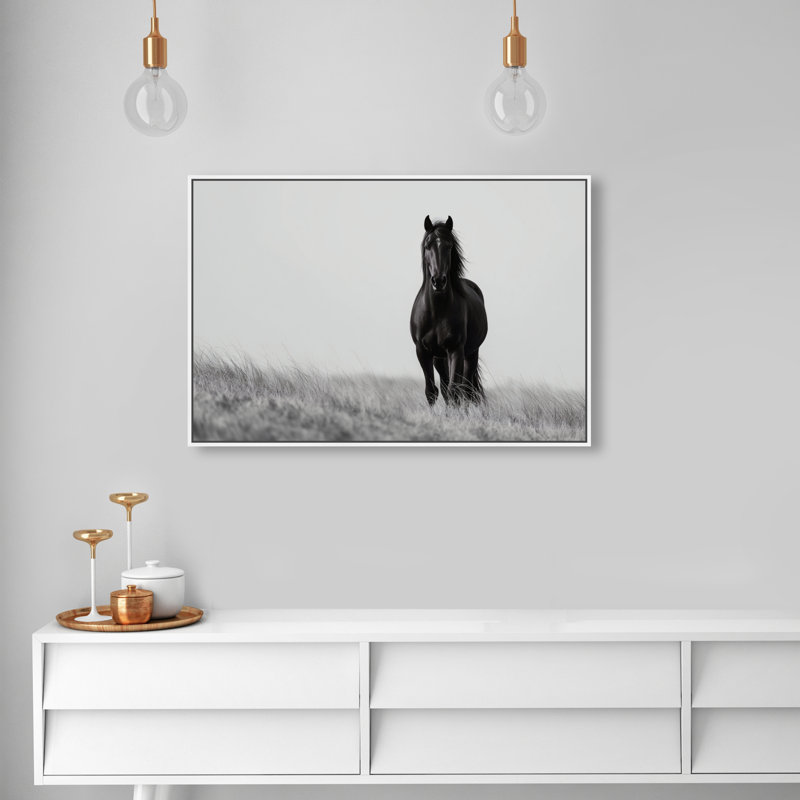 Lone Stallion I Print by Oliver Gal, 25" H x 37" W, White Floater Frame