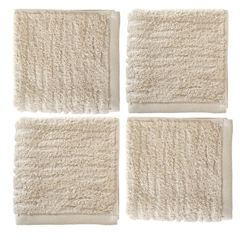 CLOUDSOFT Cotton Jacquard Washcloth, Oat Meal