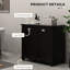 Armoire à linge double inclinable pour salle de bain. 2 pour le rangement des toilettes, armoire de plancher noire. Espace de rangement généreux pour les serviettes. Séparé et foncé. Fabriqué à l'eau. Fonction de surmatelas. Fixation murale. L 30 po x