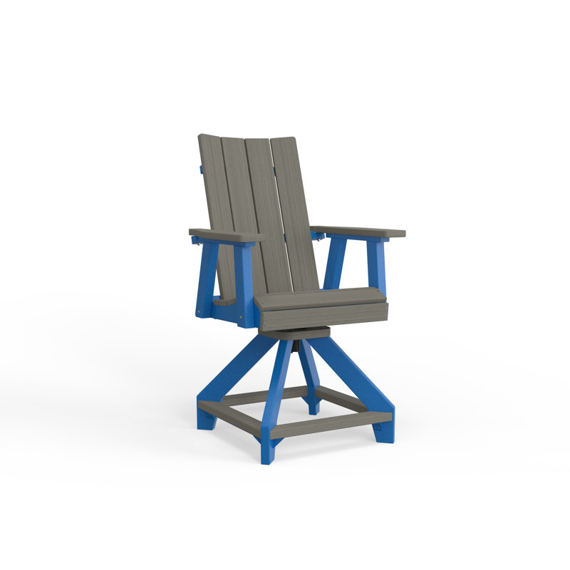 SOL Outdoor Bar Stool, Pacific Blue, Aruba Blue