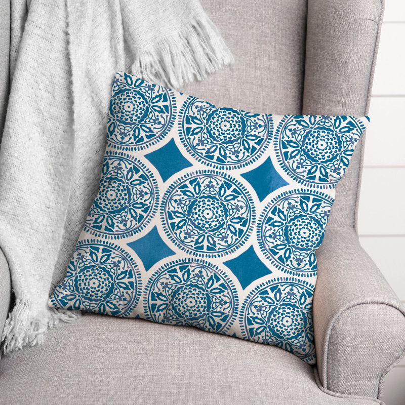 Housse et insert de coussin extérieur d'extérieur, Bleu