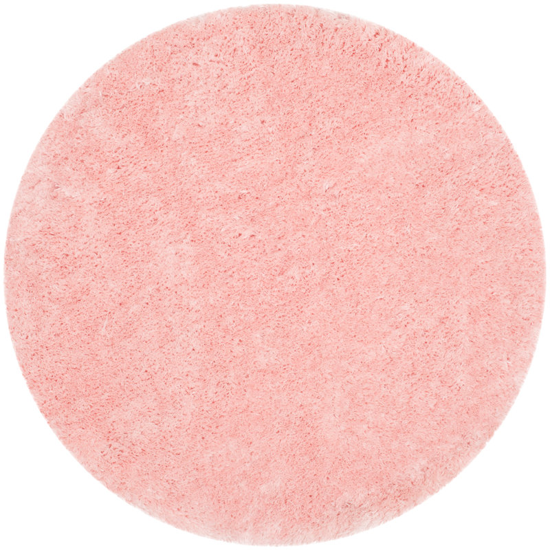 Gentas Shag Hand Tufted Performance Solid Color Rug, Round 5'