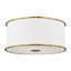 Diffuseur en verre blanc à l'intérieur transparent à l'intérieur et abat-jour en tissu de lin blanc-112699480