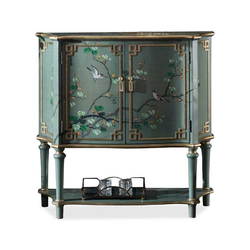 Console verte en bois massif et bois manufacturé