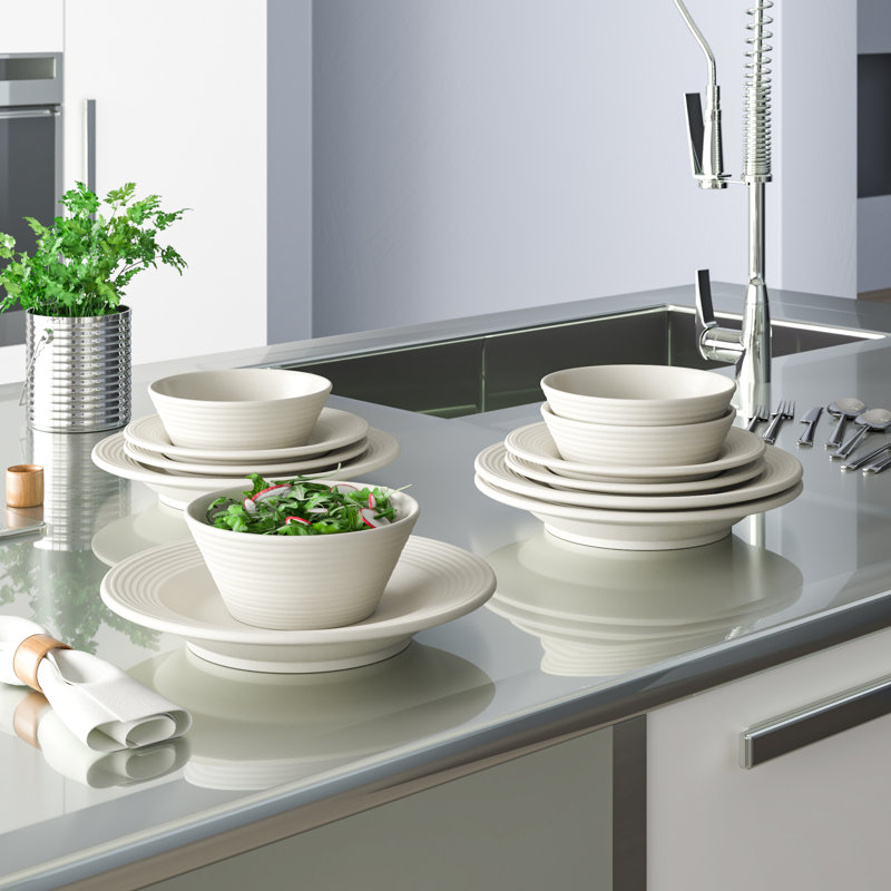Nicky 12 Piece Porcelain China Dinnerware Set - Service for 4
