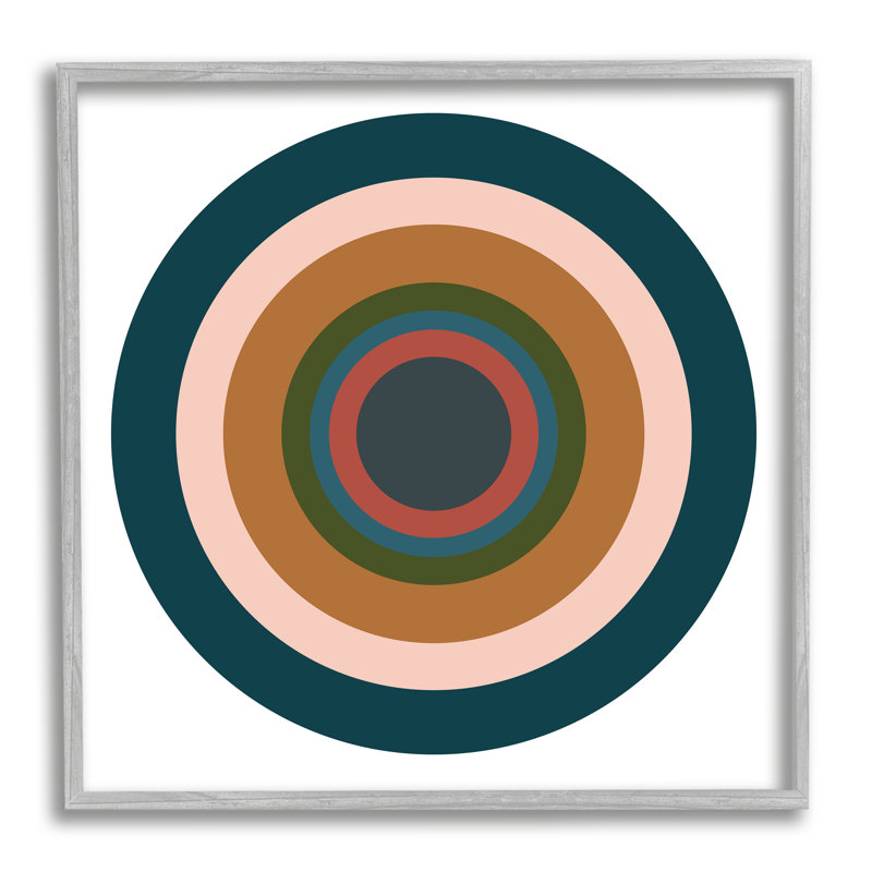 Contemporain, cercles discrets, impression sur bois, Estampe numérique Farmhouse, H 24 po x l 24 po x P 1,5 po