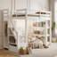 Lit mezzanine avec garde-robe intégré et tablettes-794185979