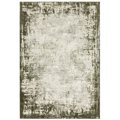 Abrienne Soft Shiny Border Green/Grey Rug