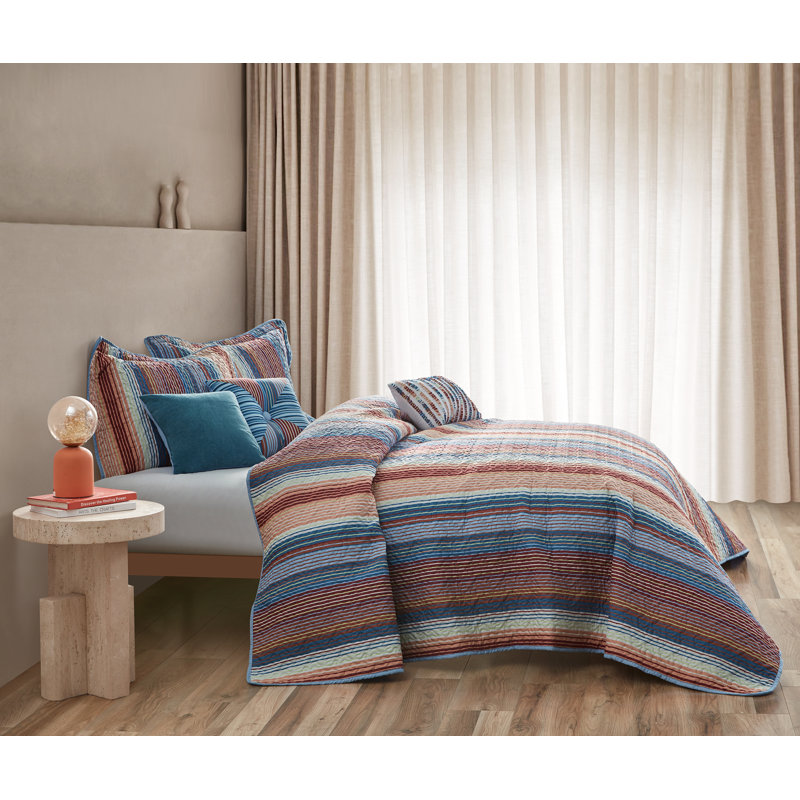 Billie 6 Piece Multicolor Bedspread Set, Queen Bedspread + 5 Additional Pieces