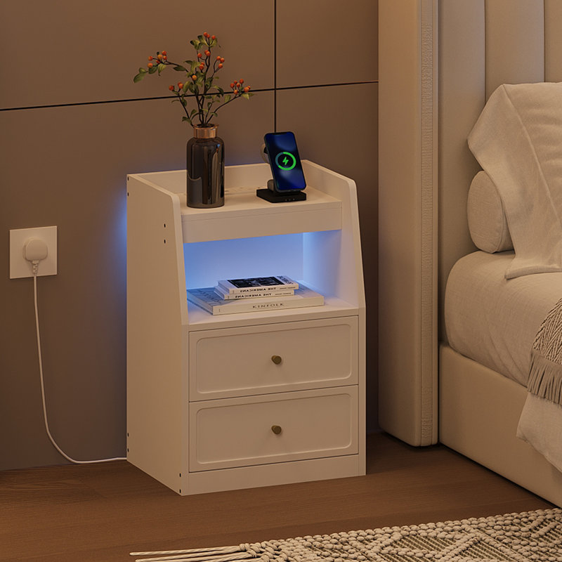 40cm W Manufactured Wood Bedside Table