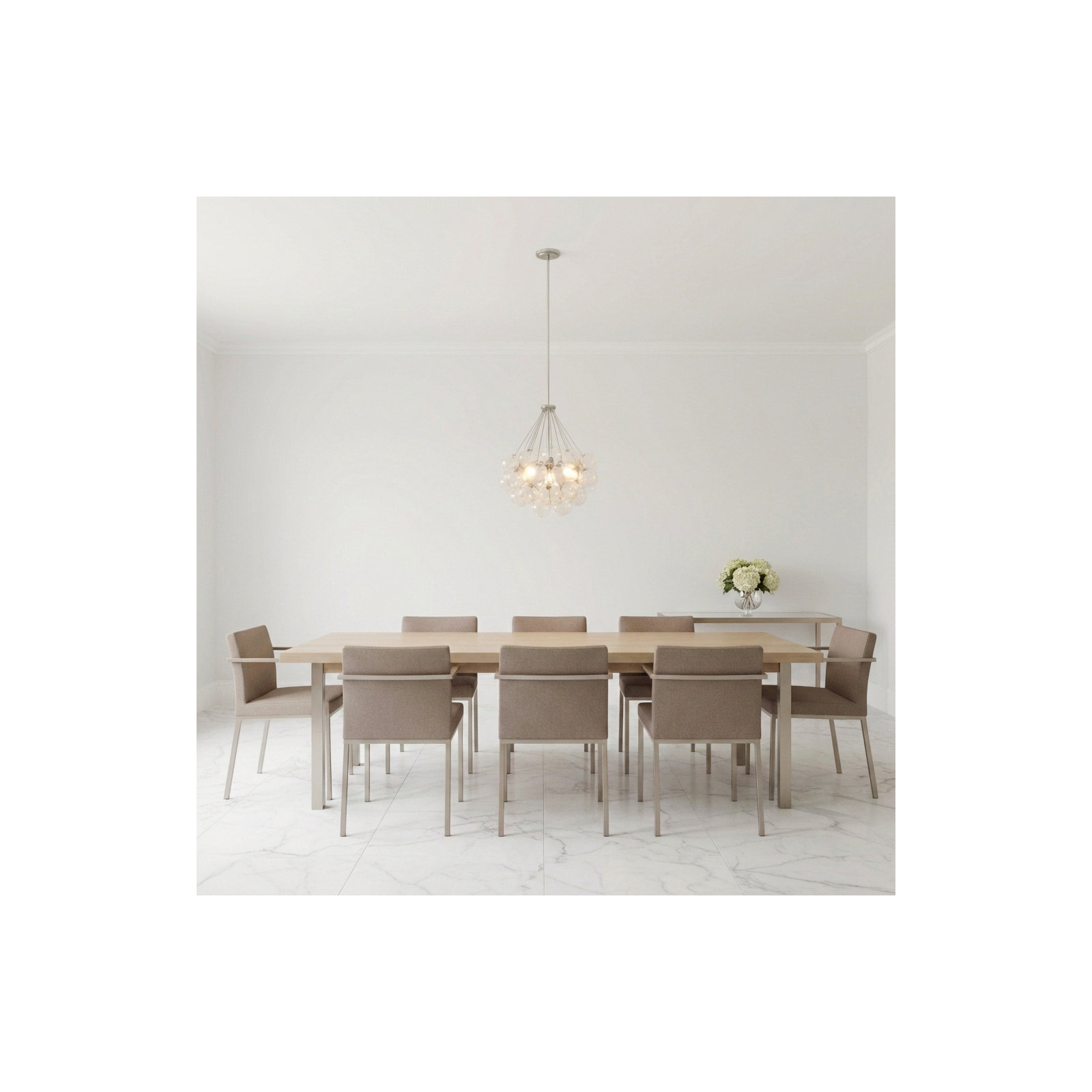 Logan 3 - Light Unique Sphere Chandelier, Brushed Nickel