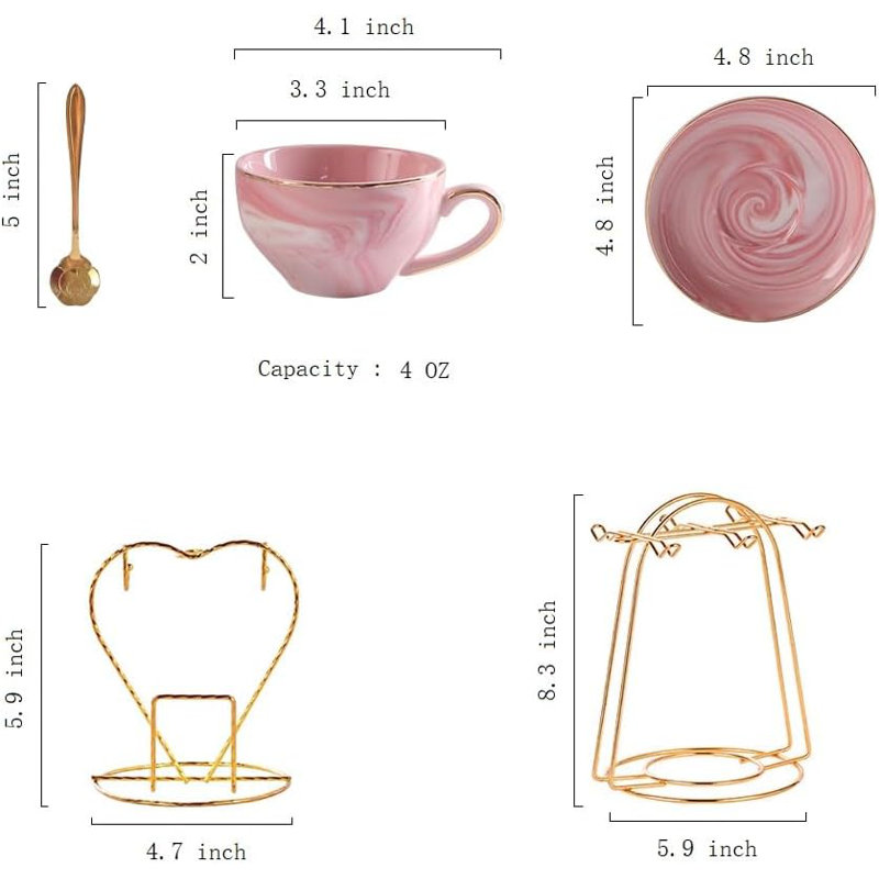Tasse à thé empilable en porcelaine 4 oz pour thé, espresso, café au lait, café