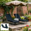 Coussins de chaise longue d'extérieur, ensemble de 2 coussins de chaise longue de patio (coussin seulement), coussin de chaise