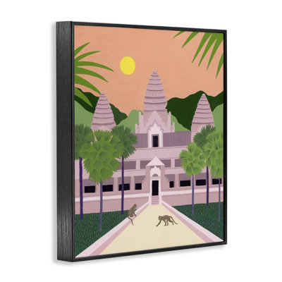 Angkor Wat, estampe numérique encadrée, design par Courtney Haley