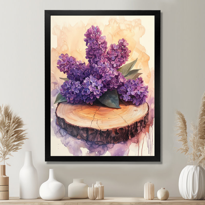 Sidney - Floral Wall Art, Noir, noir, noir, noir, H 20 po x l 12 po, Reproduction encadrée d'une seule photo