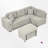 4-Piece Upholstered Sectional With Ottoman-1183885860