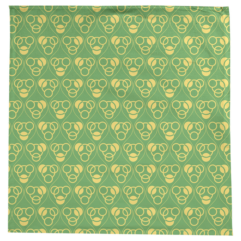Nappe classiques des cercles et des vagues, Vert/jaune