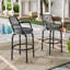 Modern Patio Bar Stools Set Of 2, Metal Rattan Chairs For Kitchen Patio