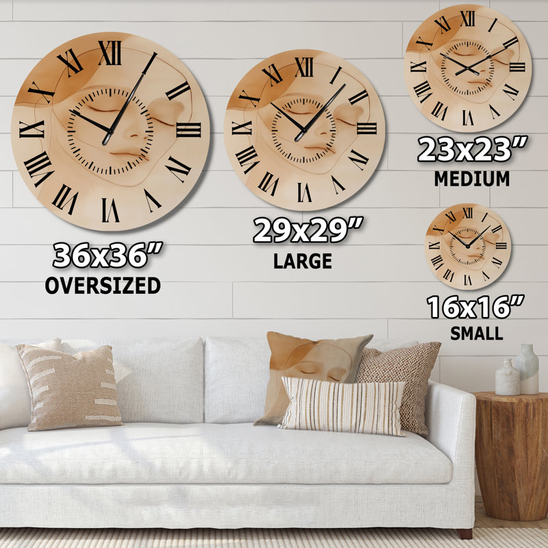 Horloge murale abstraite en métal Soft Line, Grand