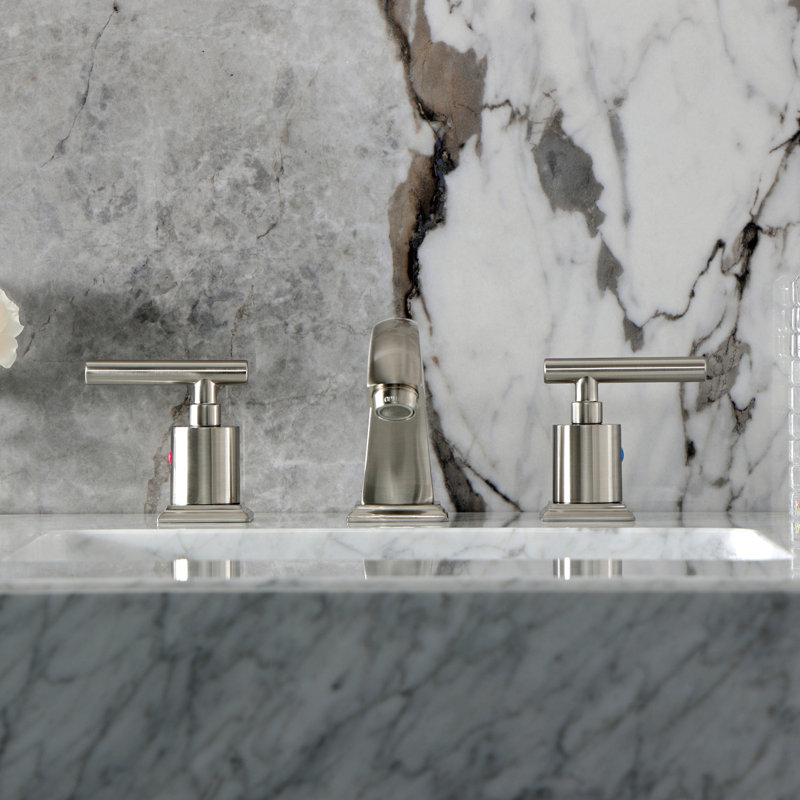 Robinet de salle de bain espacé Kingston, Nickel brossé