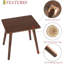 Petite table d'appoint de style moderne du milieu du siècle, idéale pour le salon ou le lit. Table de chevet en bois massif, couleur noyer brun, parfaite pour la chambre, le bureau ou les petits espaces.-136142925