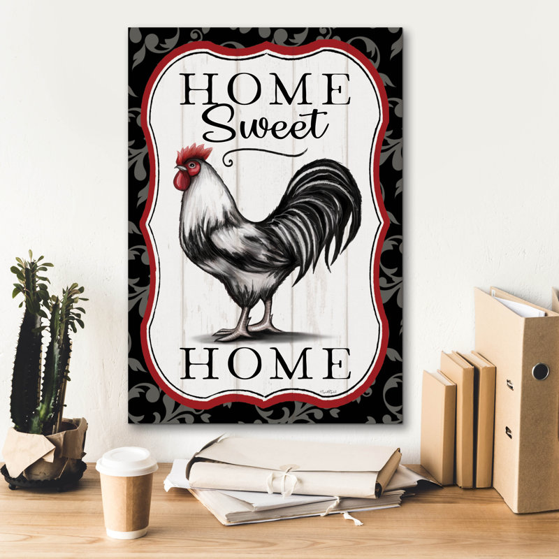  «Home Sweet Home Rooster» par Elizabeth Tyndall, art mural sur toile, 18 po x 26 po