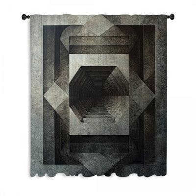 Rideaux à motif géométrique, voilages abstraits et voilages - 1 panneau