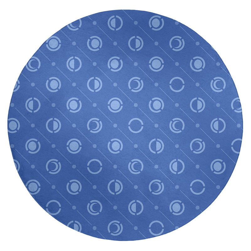 Chenille Geometric Indoor Rug, Round 5'