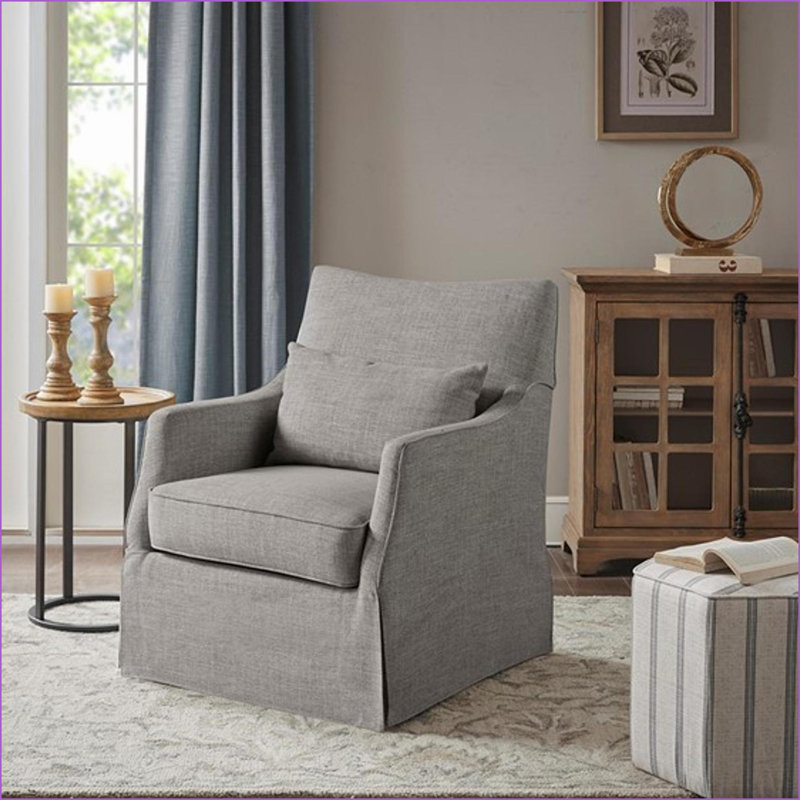 Chaise à jupe pivotante, collection Bedford Style traditionnel | Polyester | Gris ardoise