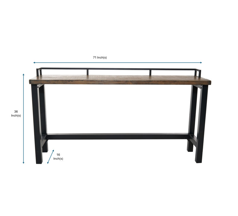 Zarahi Pine Solid Wood Top Metal Base Dining Table