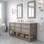 Meuble-lavabo de comptoir en marbre blanc Carrara-585969922