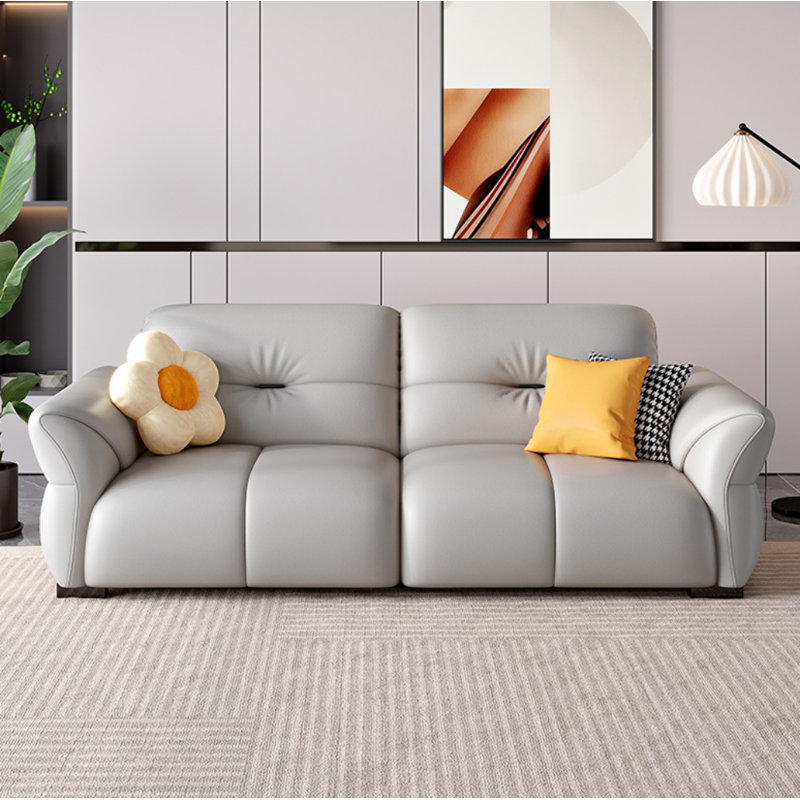 Minimalist Casual Sofa, Gray, 32.6”H x 74.8”W x 36.6”D