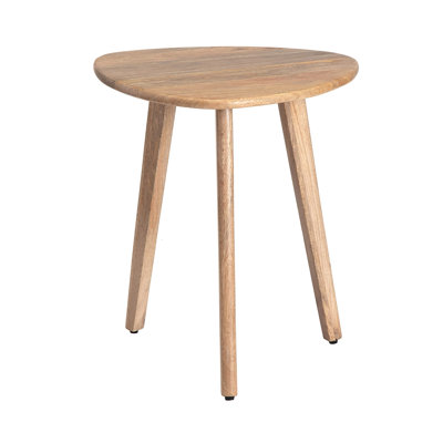 Handcrafted Walnut Mango Wood Side Table - Scandinavian Design, Moisture-Resistant by Dakota Fields