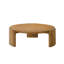 Ensemble de 3 pièces de style contemporain, 1 table basse, 2 tables de bout, socle, base ronde, mobilier de salon, finition noyer