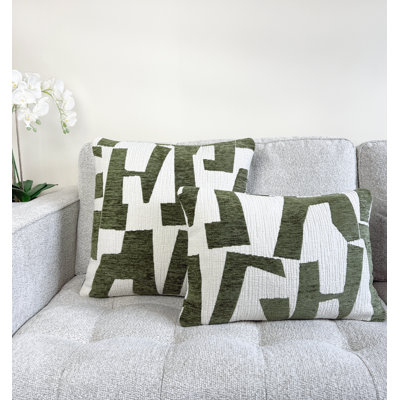 Graphic Chenille Throw Pillow Cover